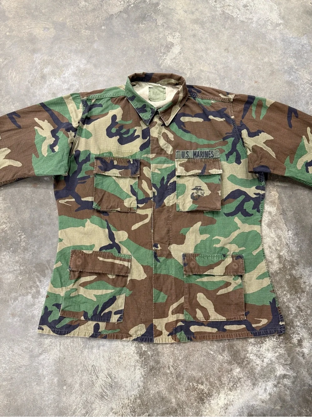 Vintage Early Issue USMC M81 Woodland BDU Jacket Large Long